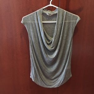 Helmut grey semi sheer cap sleeve top!